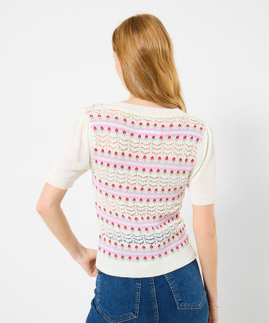 Connie Floral Short Sleeve Jumper
