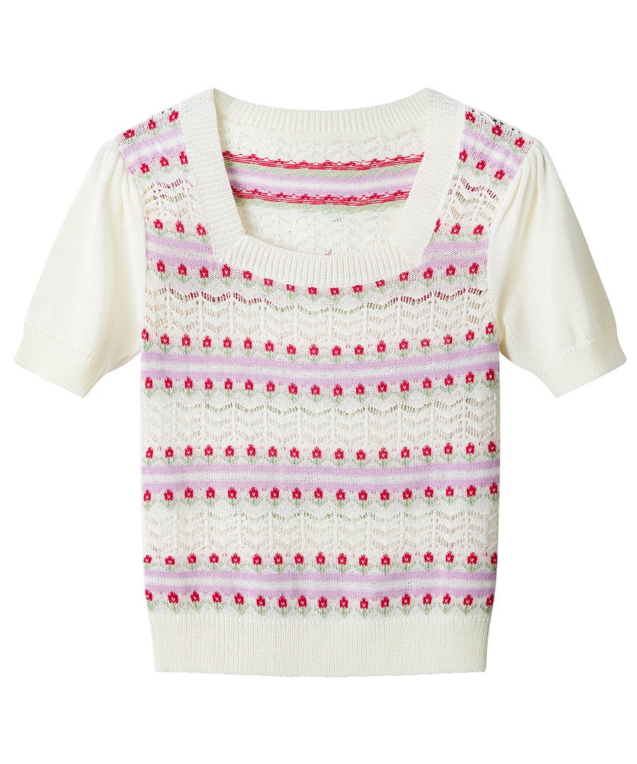 Connie Floral Short Sleeve Jumper