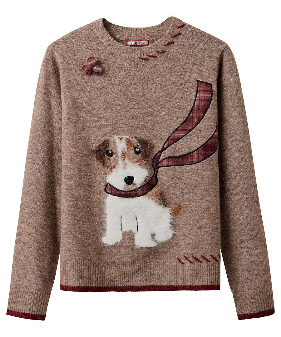 Cooper Embroidered Fluffy Dog Jumper