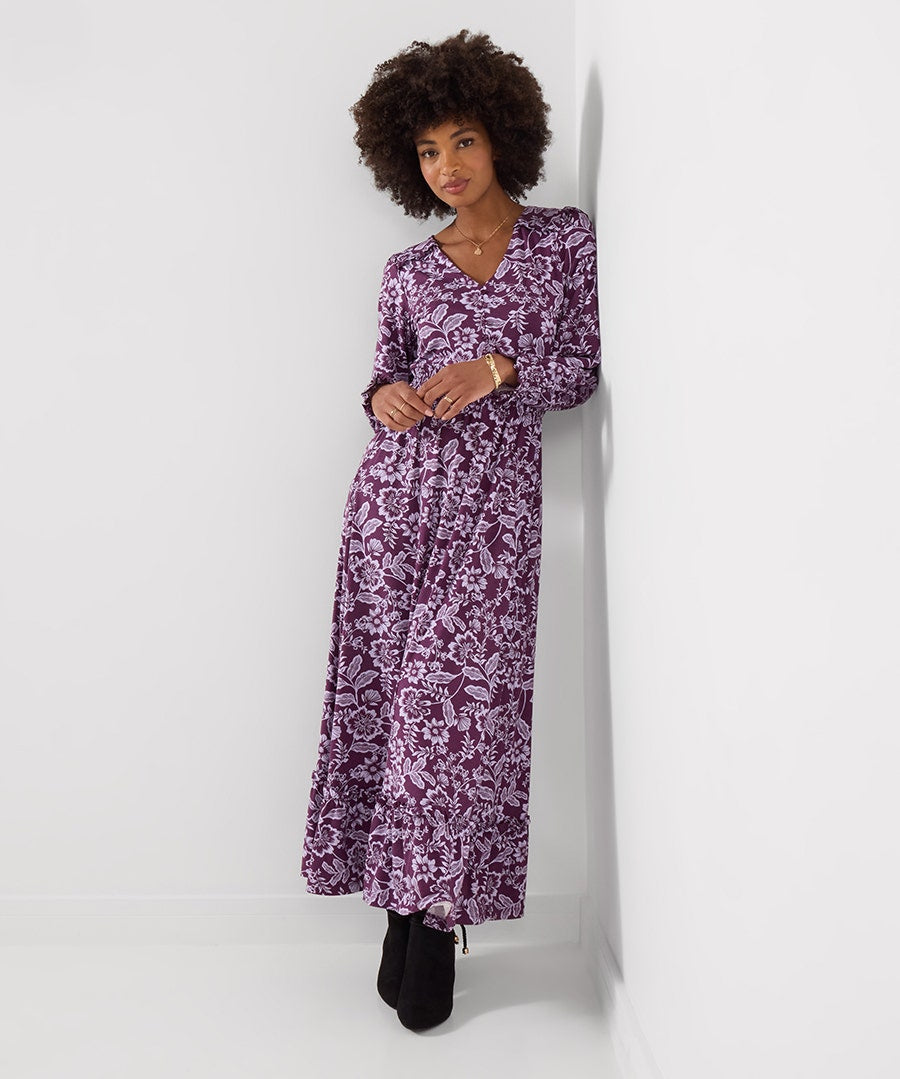 Thea Long Sleeve Jersey Maxi Dress Petite