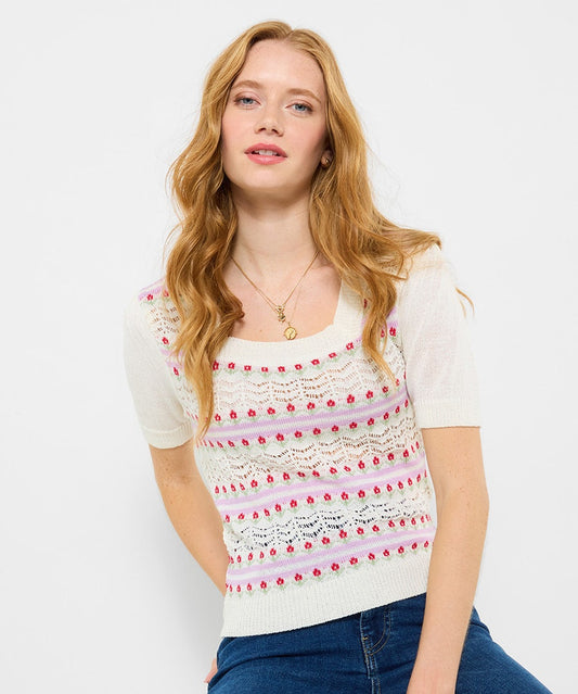 Connie Floral Short Sleeve Jumper