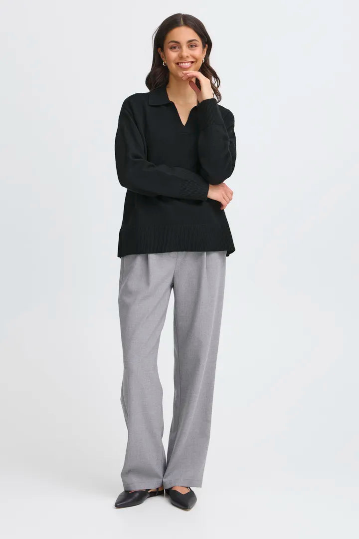 BLACK SOFT KNIT JUMPER