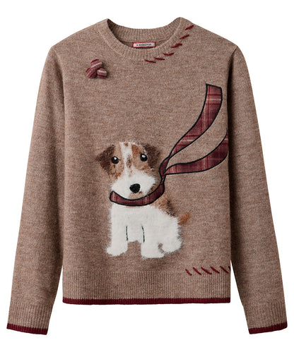 Cooper Embroidered Fluffy Dog Jumper