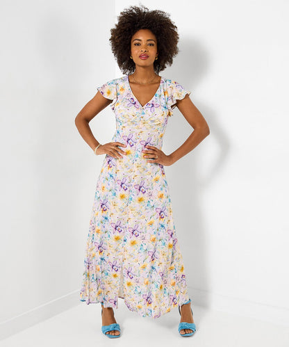 Watercolours Printed Floral Maxi Dress (petite)