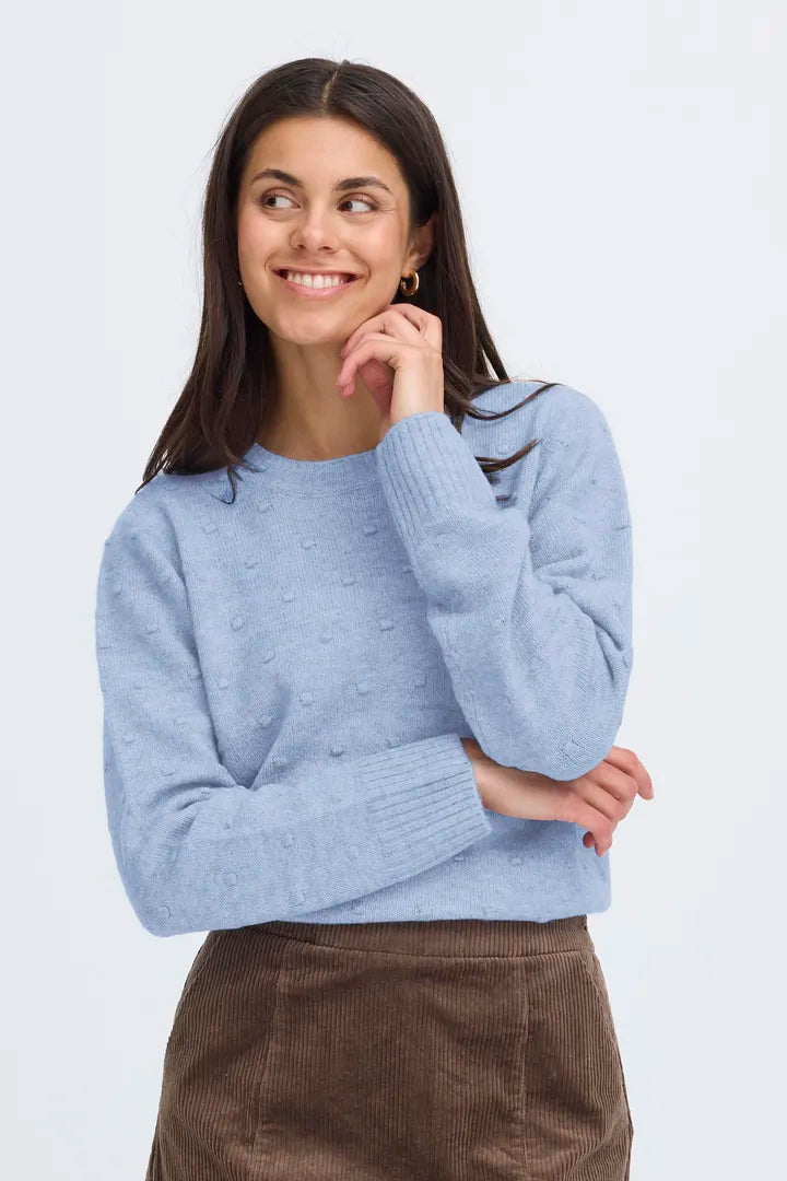 BLUE SOFT KNIT JUMPER