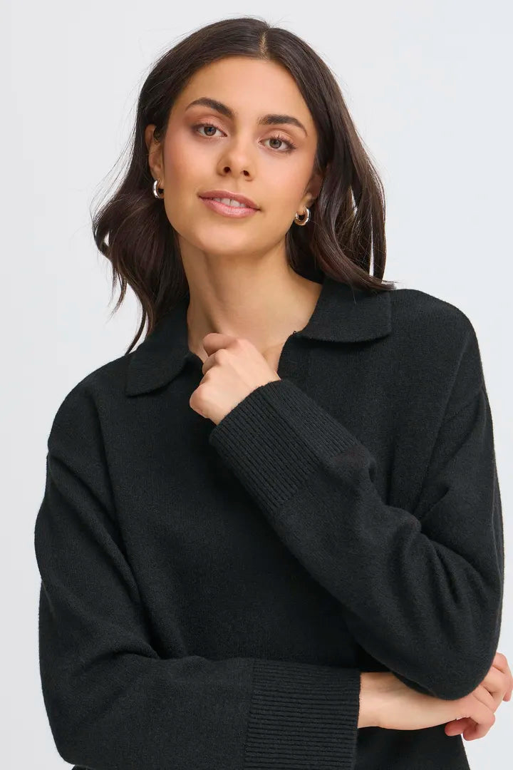 BLACK SOFT KNIT JUMPER