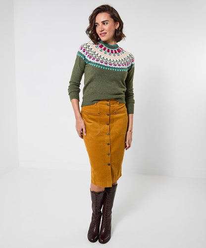 Rosie Cord Midi Skirt